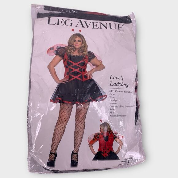 Leg Avenue 3-Piece Lovely Ladybug Adult Halloween Costume Plus Size 3X-4X - Picture 1 of 15